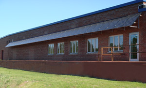 Stoughton Utilities administration building solar awnings installation.